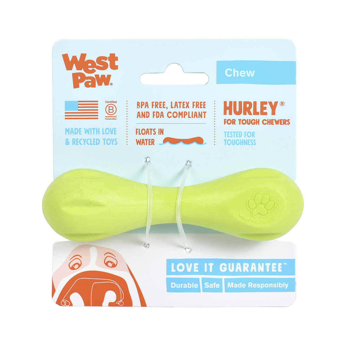 West Paw Hurley Toy for Tough Dogs - X-Small - Ruby Red