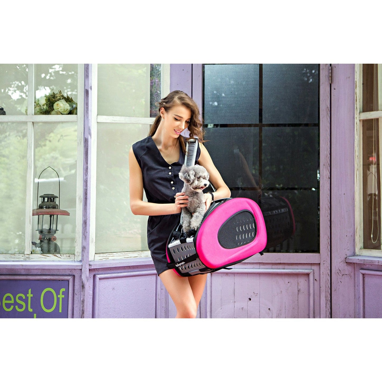 Ibiyaya 5-In-1 Combo Eva Pet Carrier/Stroller (Weight Limit 8Kg) - Hot Pink