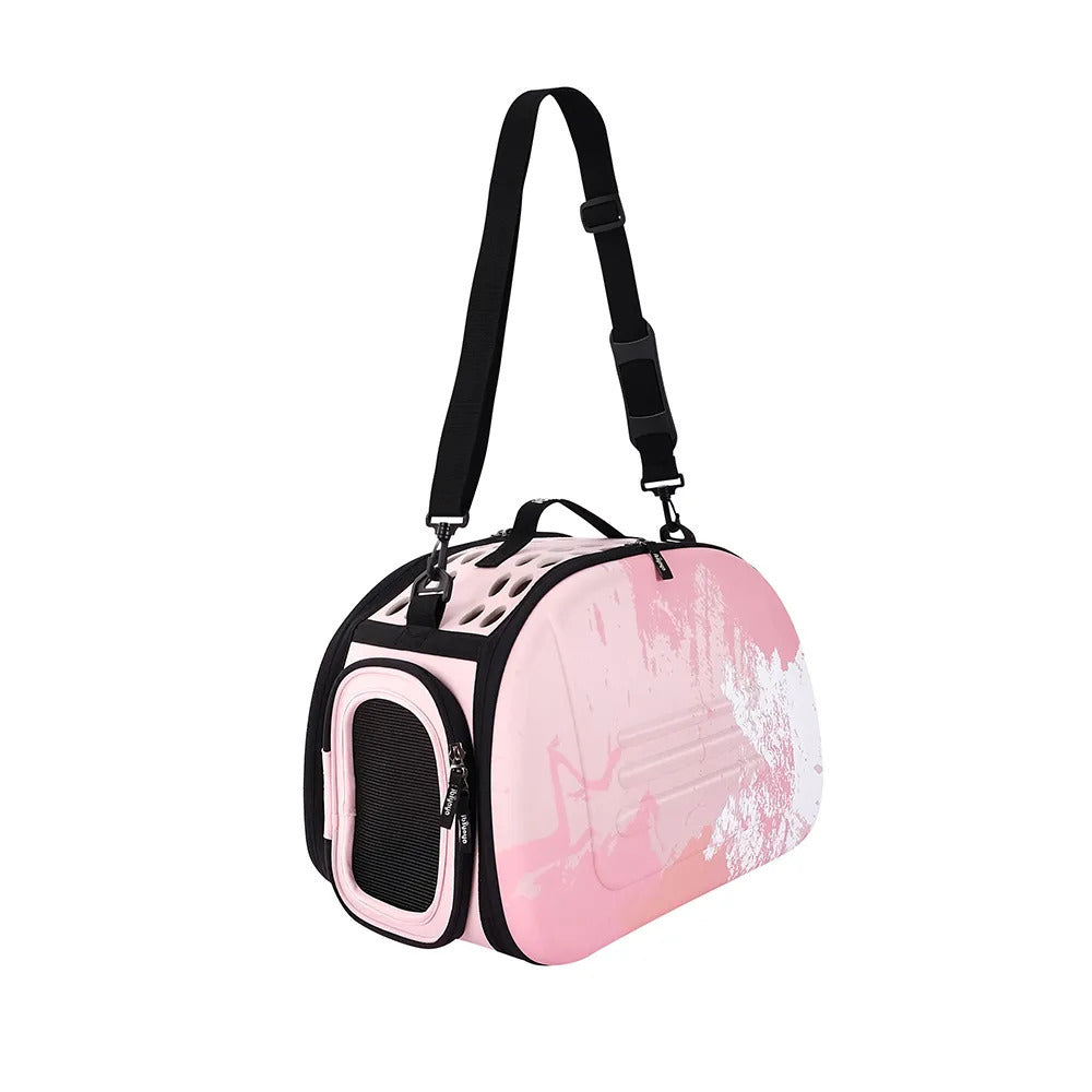 Ibiyaya Collapsible Vented Travelling Pet Carrier for (Up to 6Kg) - Pink Sunset