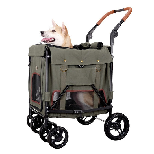 Ibiyaya Gentle Giant Dual Entry Pet Wagon (Up to 25kg) - Army Green