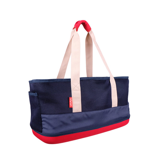 Ibiyaya Light Pet Carrier with Hardshell Base for Dachshunds & Long Pets (Up to 9Kg) - Navy