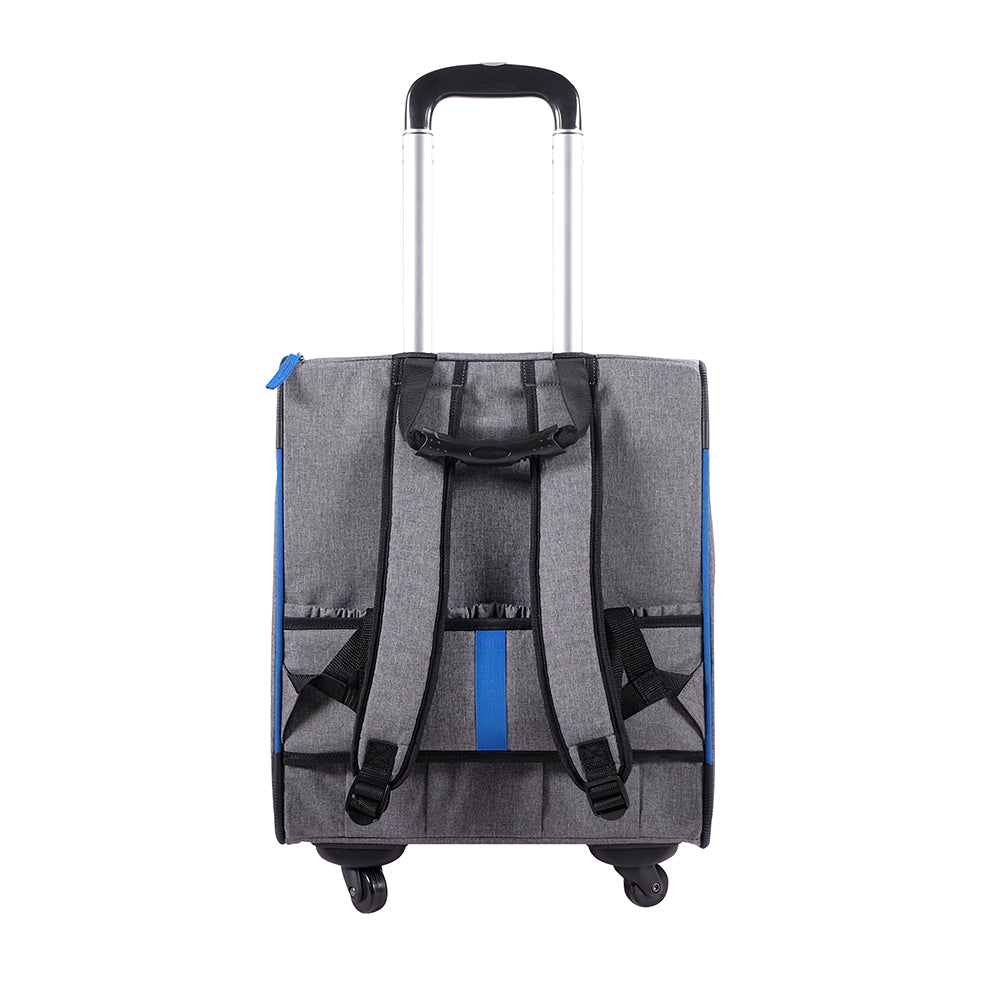 Ibiyaya New Liso Backpack Parallel Transport Pet Trolley (Up to 10Kg) - Slate/Sapphire