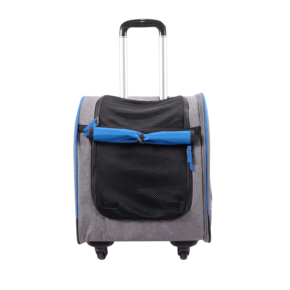 Ibiyaya New Liso Backpack Parallel Transport Pet Trolley (Up to 10Kg) - Slate/Sapphire