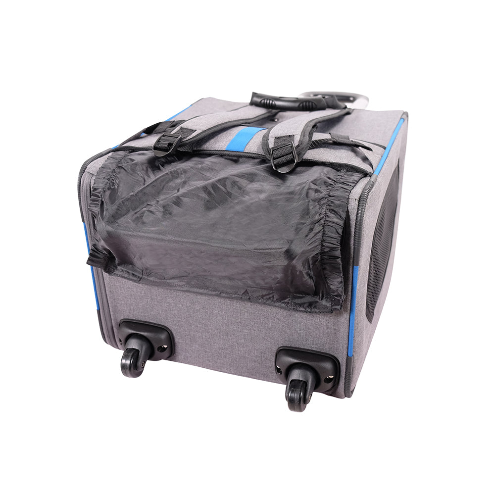 Ibiyaya New Liso Backpack Parallel Transport Pet Trolley (Up to 10Kg) - Slate/Sapphire