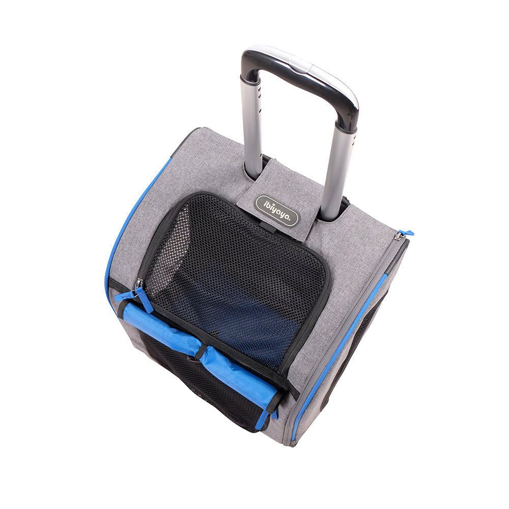 Ibiyaya New Liso Backpack Parallel Transport Pet Trolley (Up to 10Kg) - Slate/Sapphire