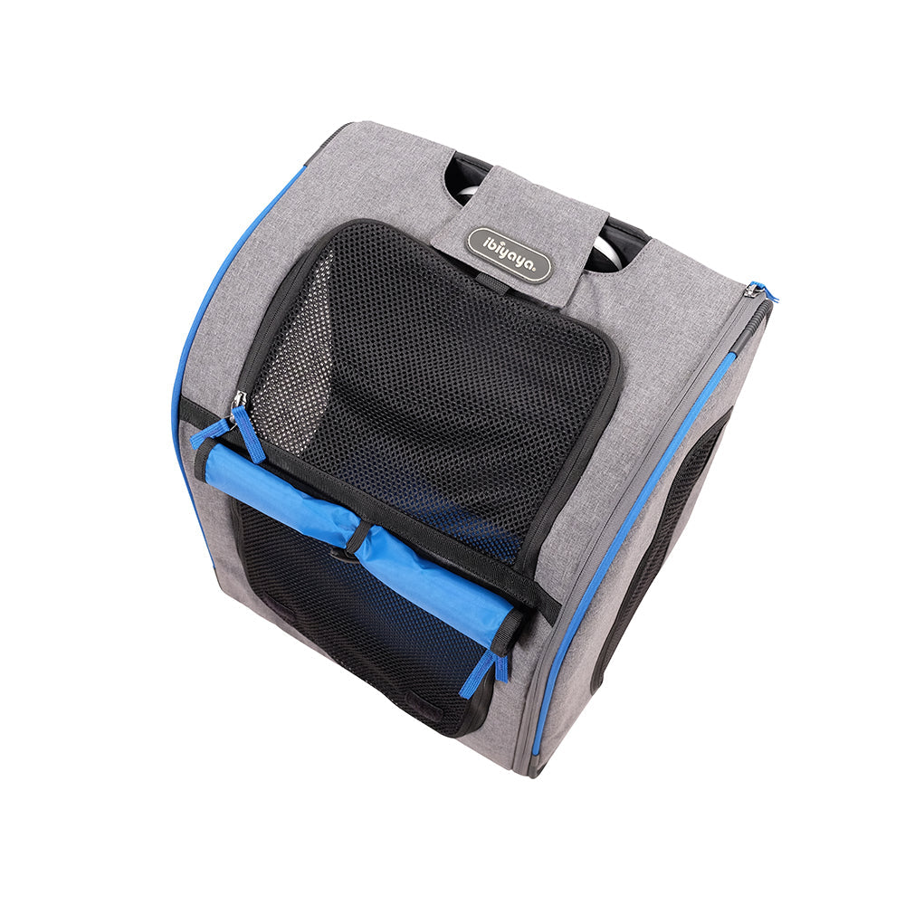 Ibiyaya New Liso Backpack Parallel Transport Pet Trolley (Up to 10Kg) - Slate/Sapphire