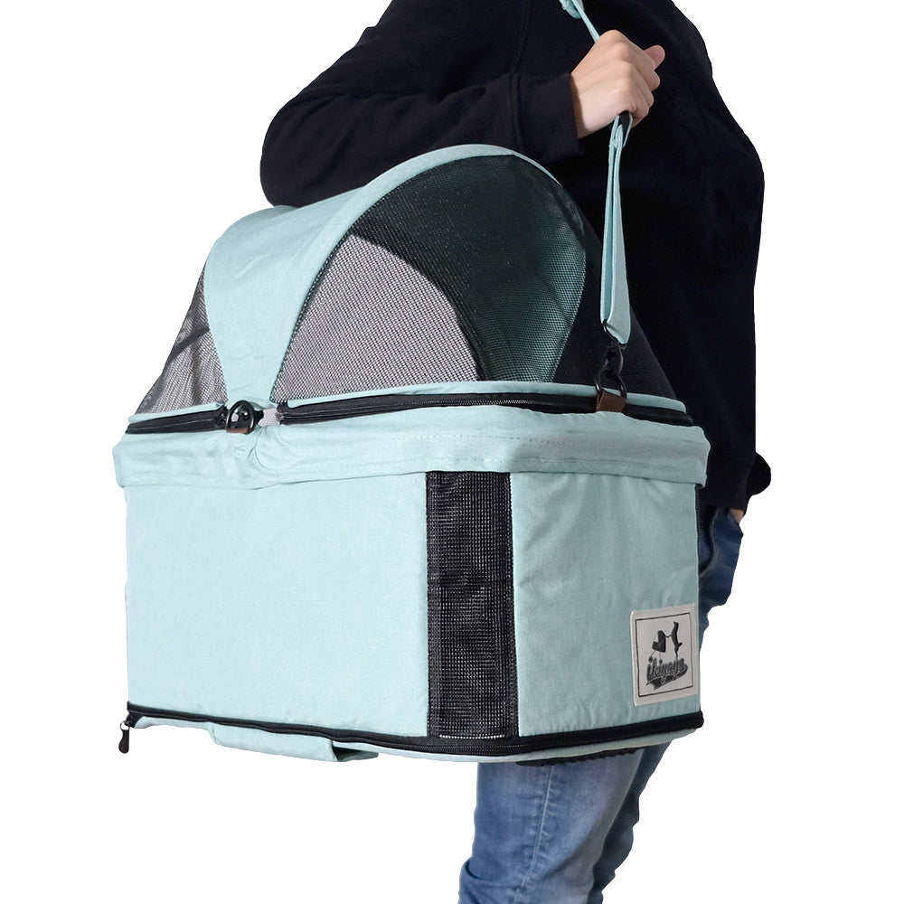 Ibiyaya Travois Tri-fold Pet Travel Stroller System (Up to 15Kg) - Spearmint