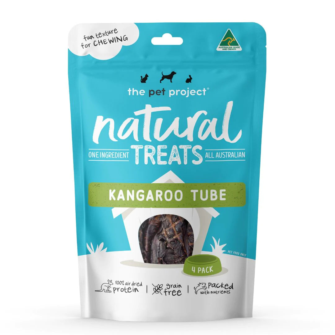 The Pet Project Natural Treats – Kangaroo Tube 4 Pack