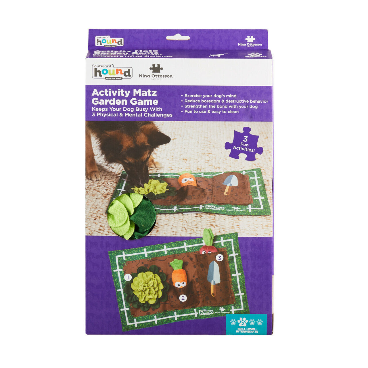 Nina Ottosson Interactive Snuffle Activity Puzzle Mat for Dogs - Garden - Level 2