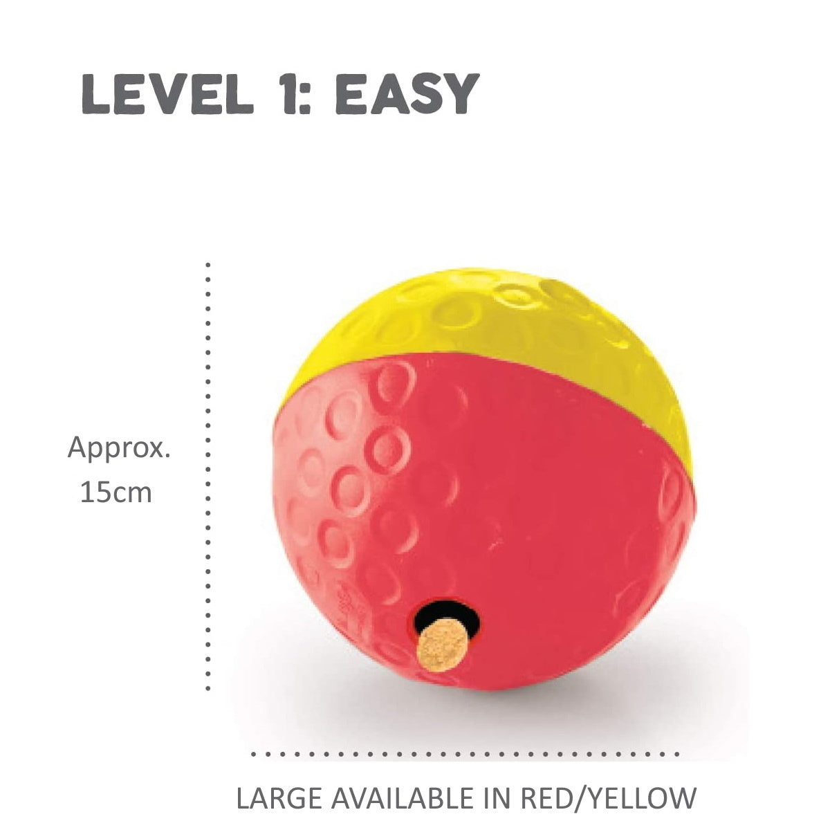 Nina Ottosson Treat Tumble Ball for Cats & Dogs - Large (Red/Yellow) - Level 1