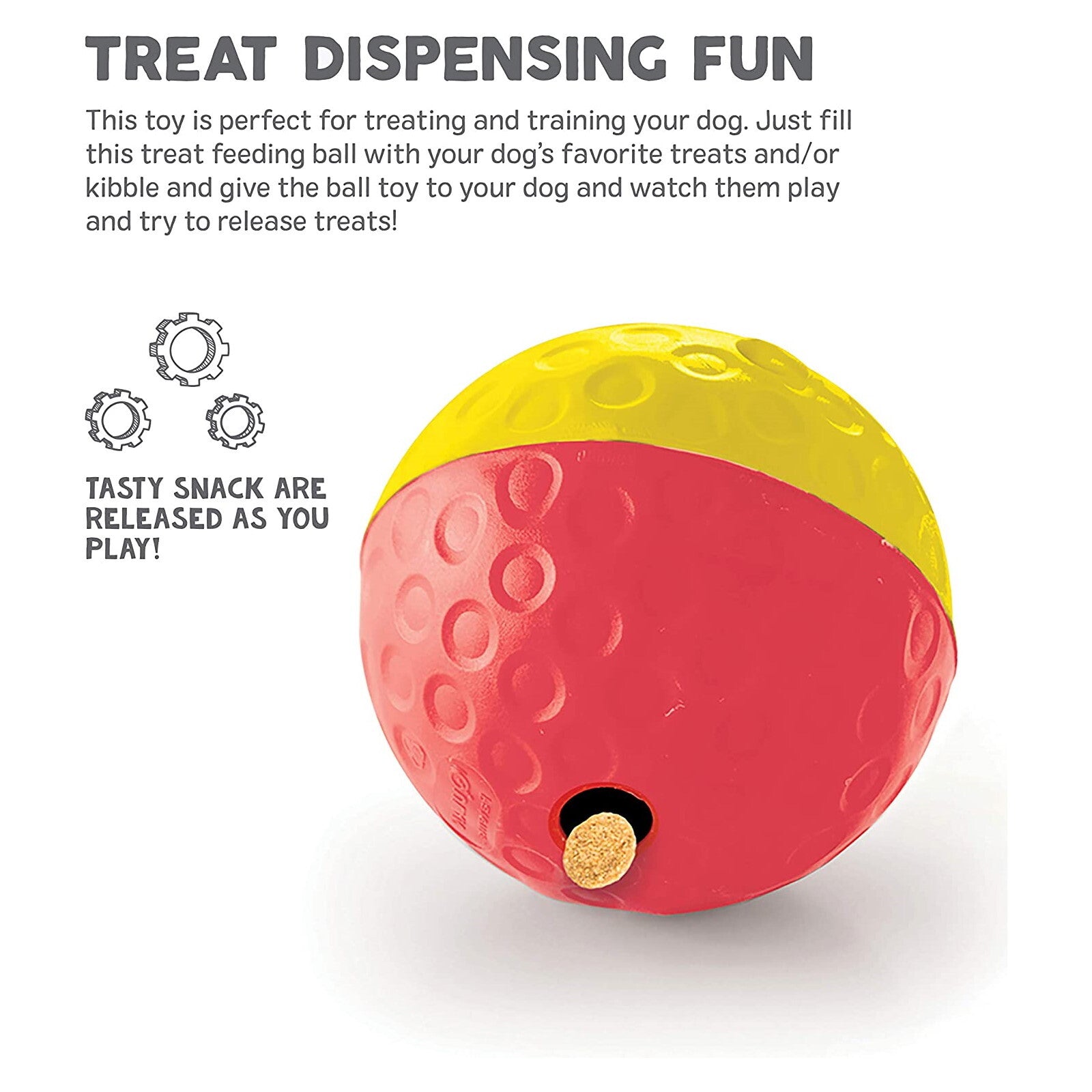 Nina Ottosson Treat Tumble Ball for Cats & Dogs - Large (Red/Yellow) - Level 1