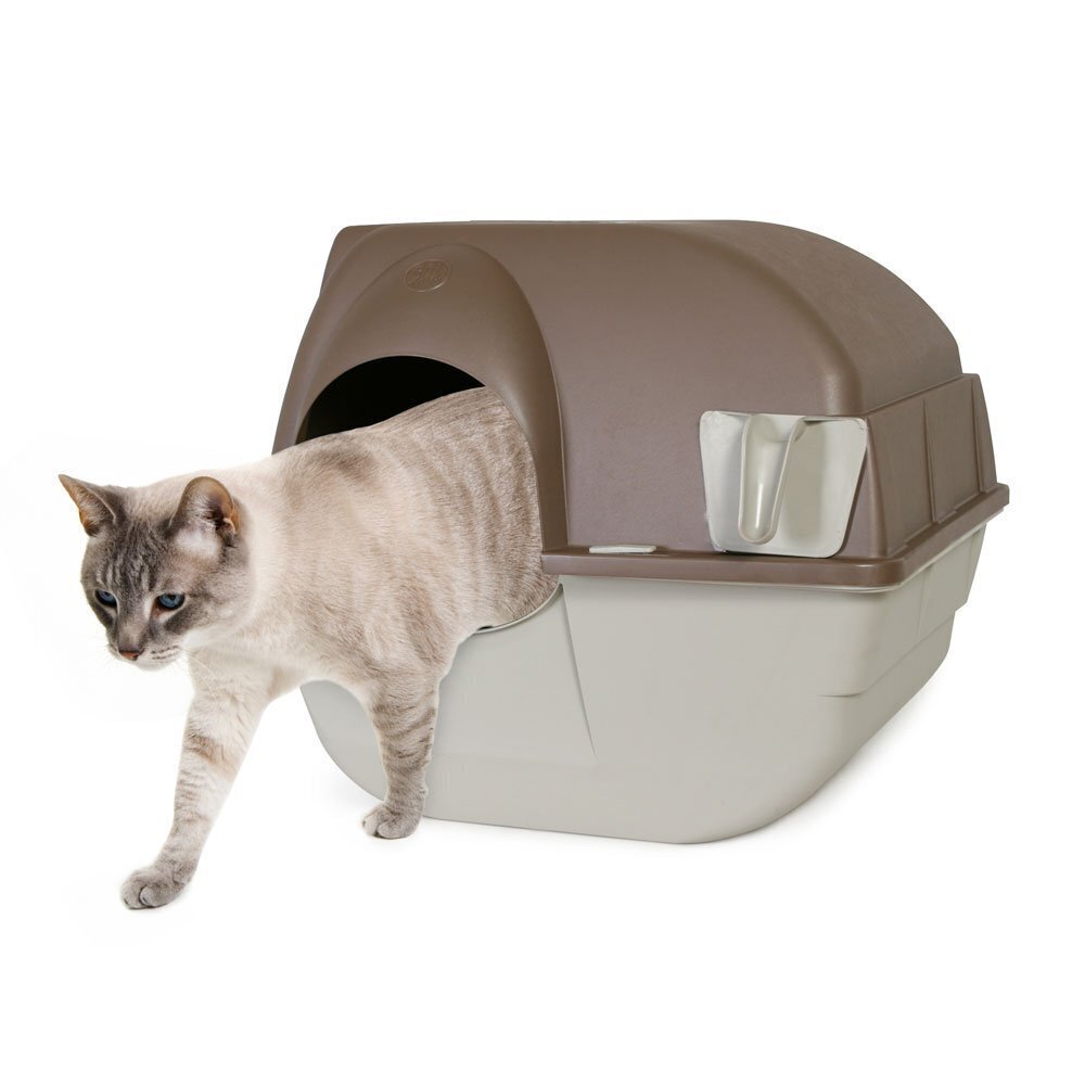 Omega Paw Roll n Clean Easy Clean Covered Cat Litter Box - Regular