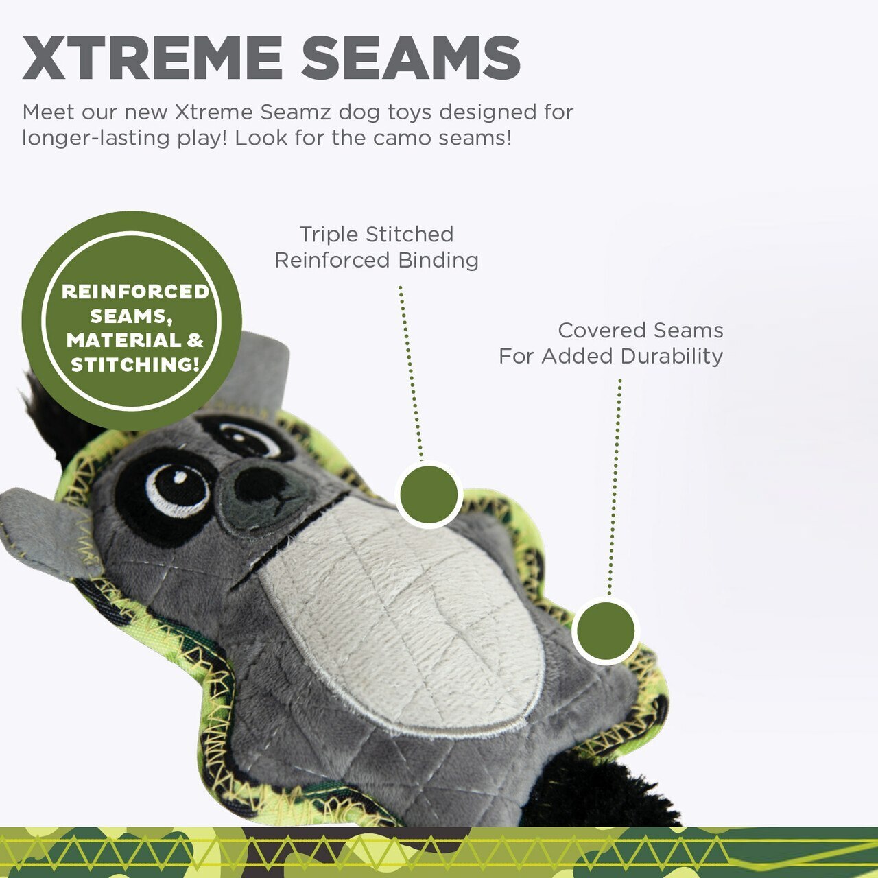 Outward Hound Xtreme Seamz Squeaker Dog Toy - Lemur