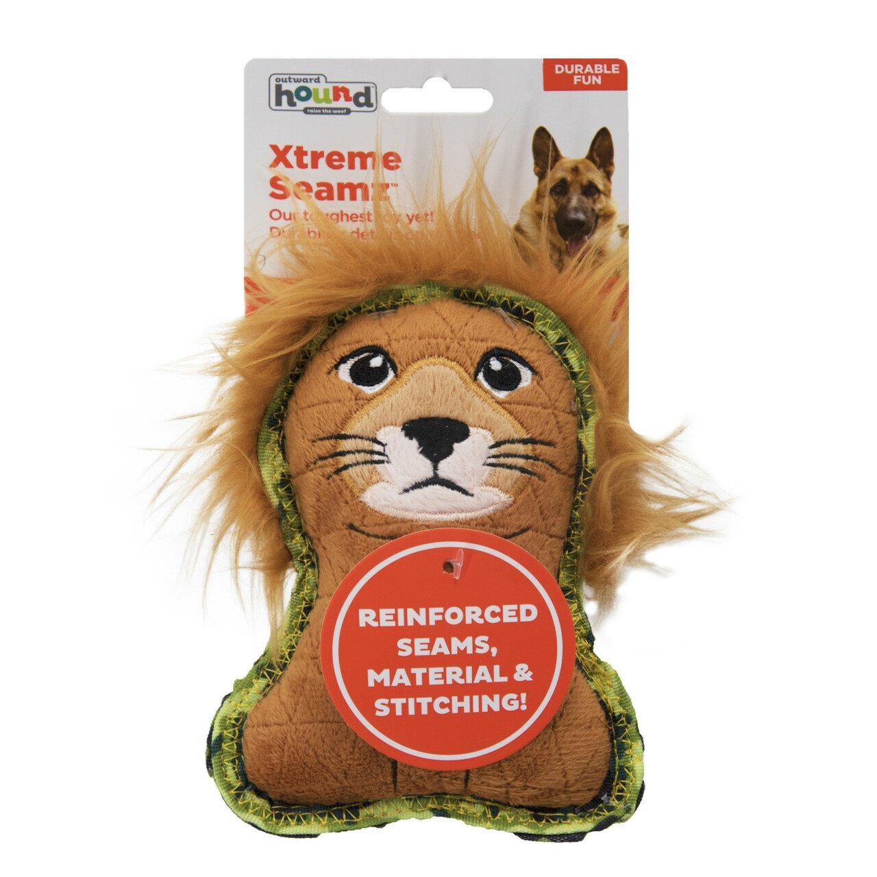 Outward Hound Xtreme Seamz Squeaker Dog Toy - Lion