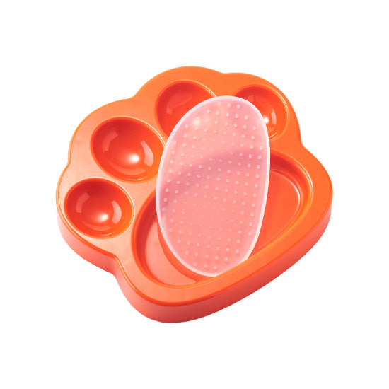 PAW 2-in-1 Slow Mini Slow Feeder & Lick Pad for Cats & Small Dogs - Orange