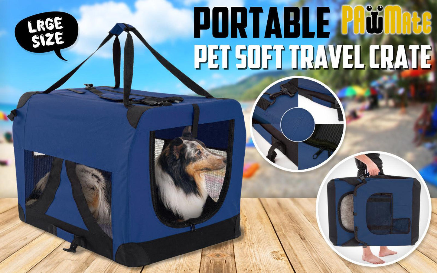 Paw Mate Pet Carrier Soft Blue L