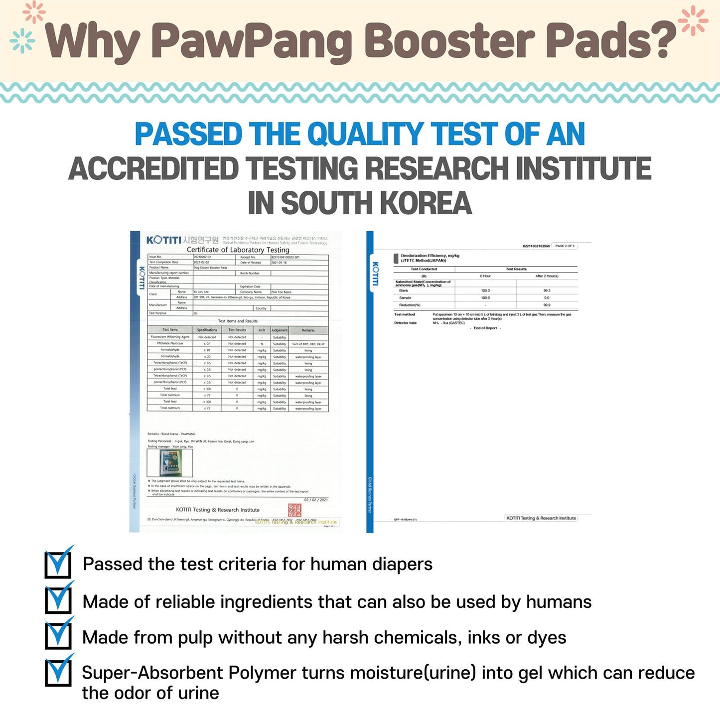 PawPang 100pc Dog Diaper Booster Pads Disposable Adhesive - L