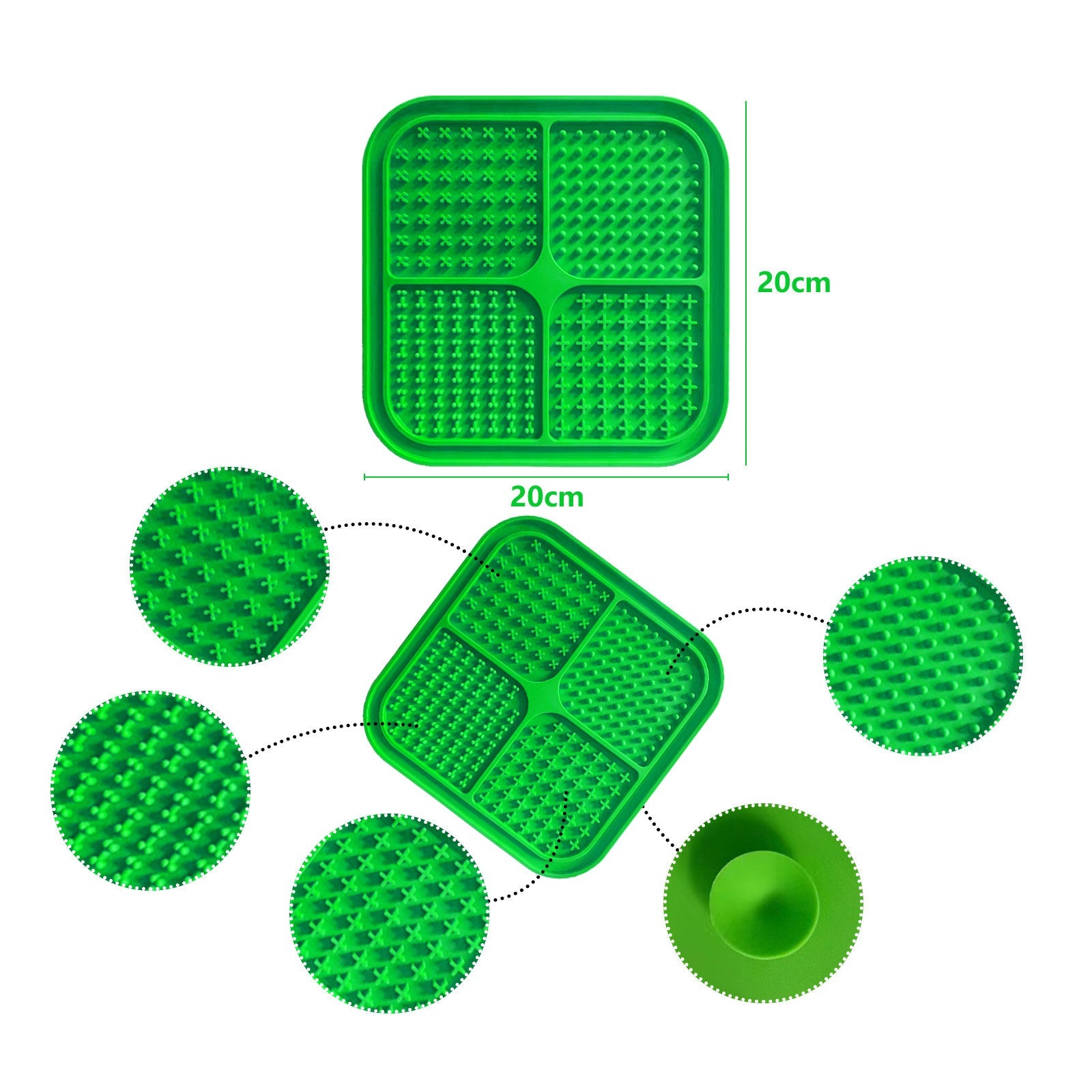 Pawfriends 4in1 Silicone Pet Lick Mat Green
