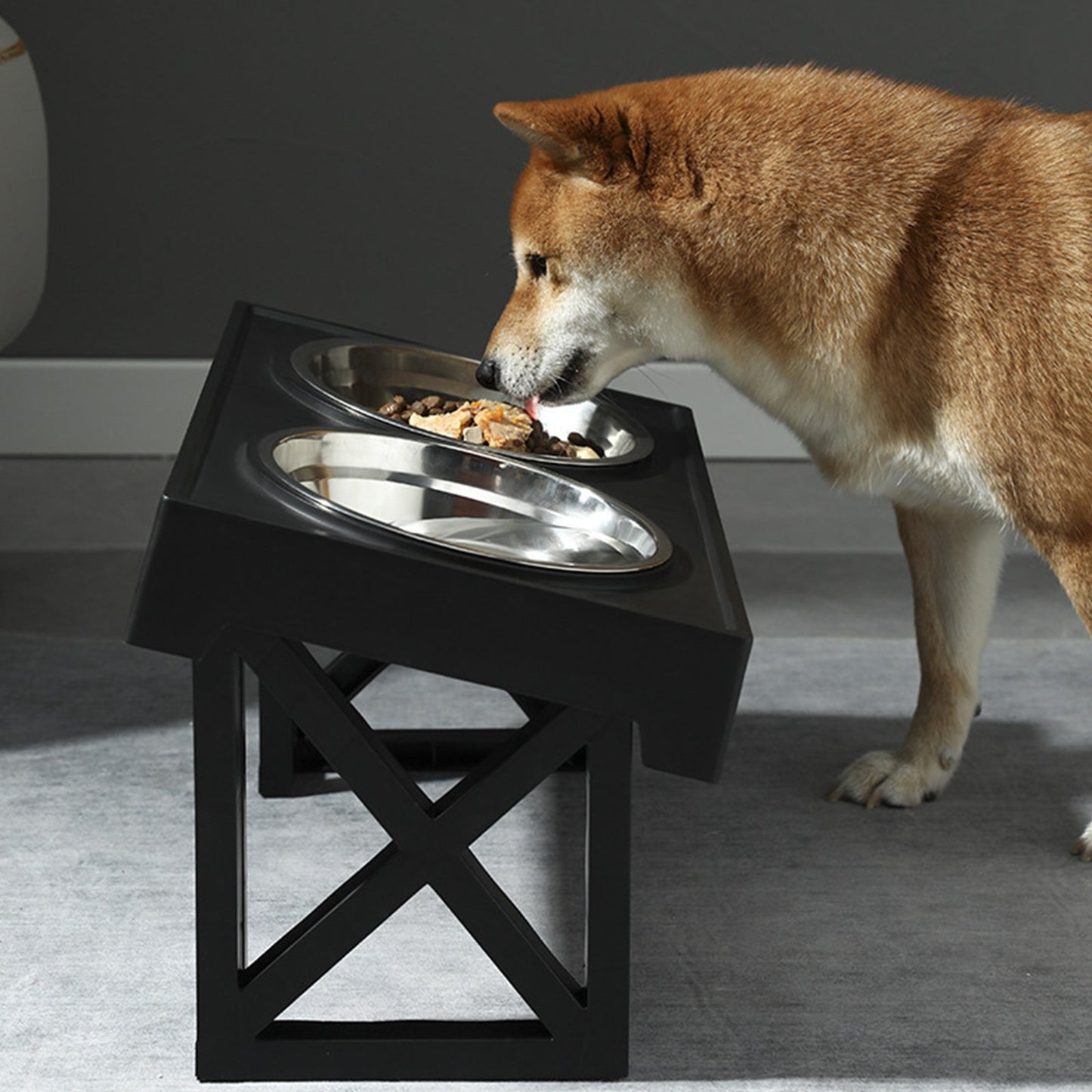 Pawfriends Adjustable Height Stand and 2x Stainless Steel Bowls