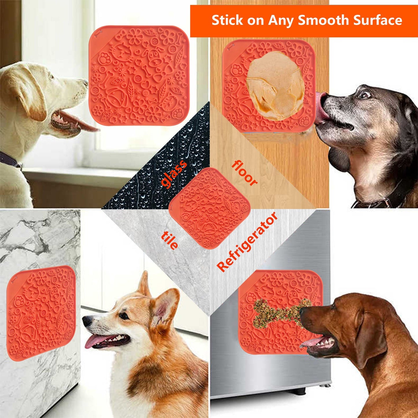 Pawfriends Asphyxia-resistant Silicone Lick Mat Orange