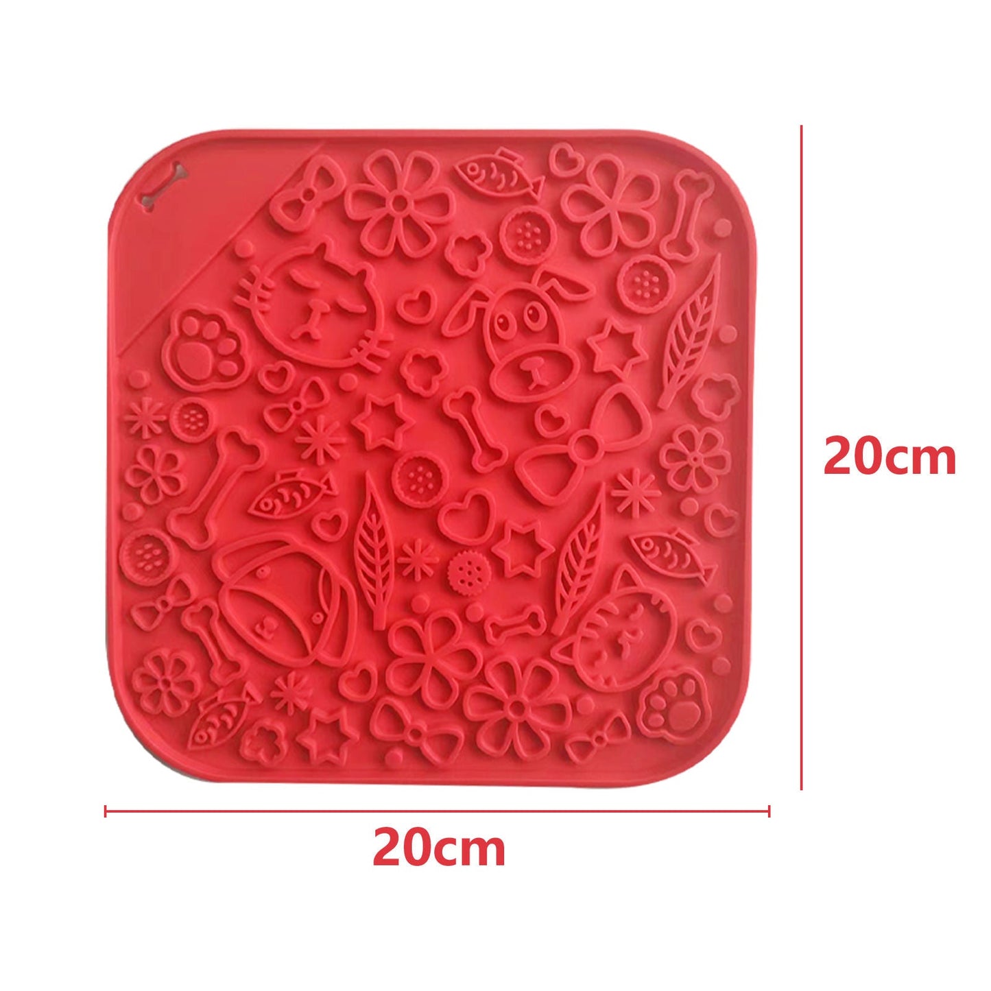 Pawfriends Asphyxia-resistant Silicone Lick Mat Red