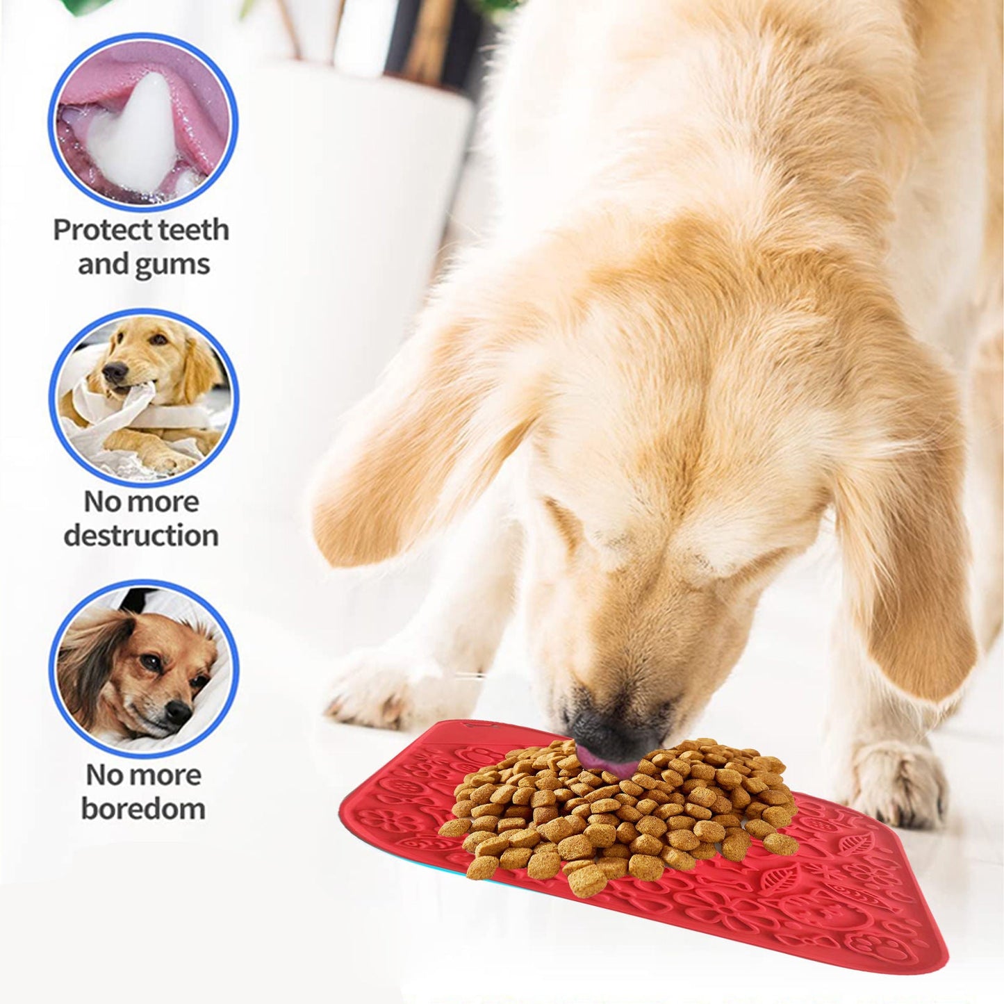 Pawfriends Asphyxia-resistant Silicone Lick Mat Red