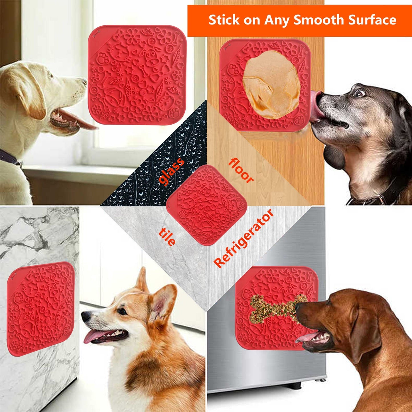 Pawfriends Asphyxia-resistant Silicone Lick Mat Red