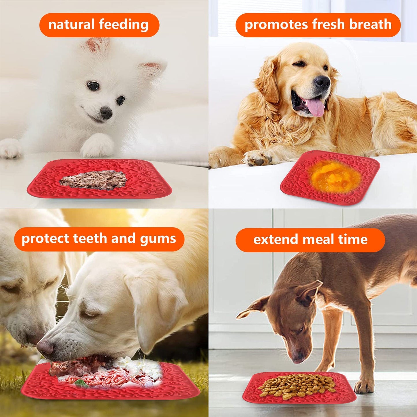 Pawfriends Asphyxia-resistant Silicone Lick Mat Red