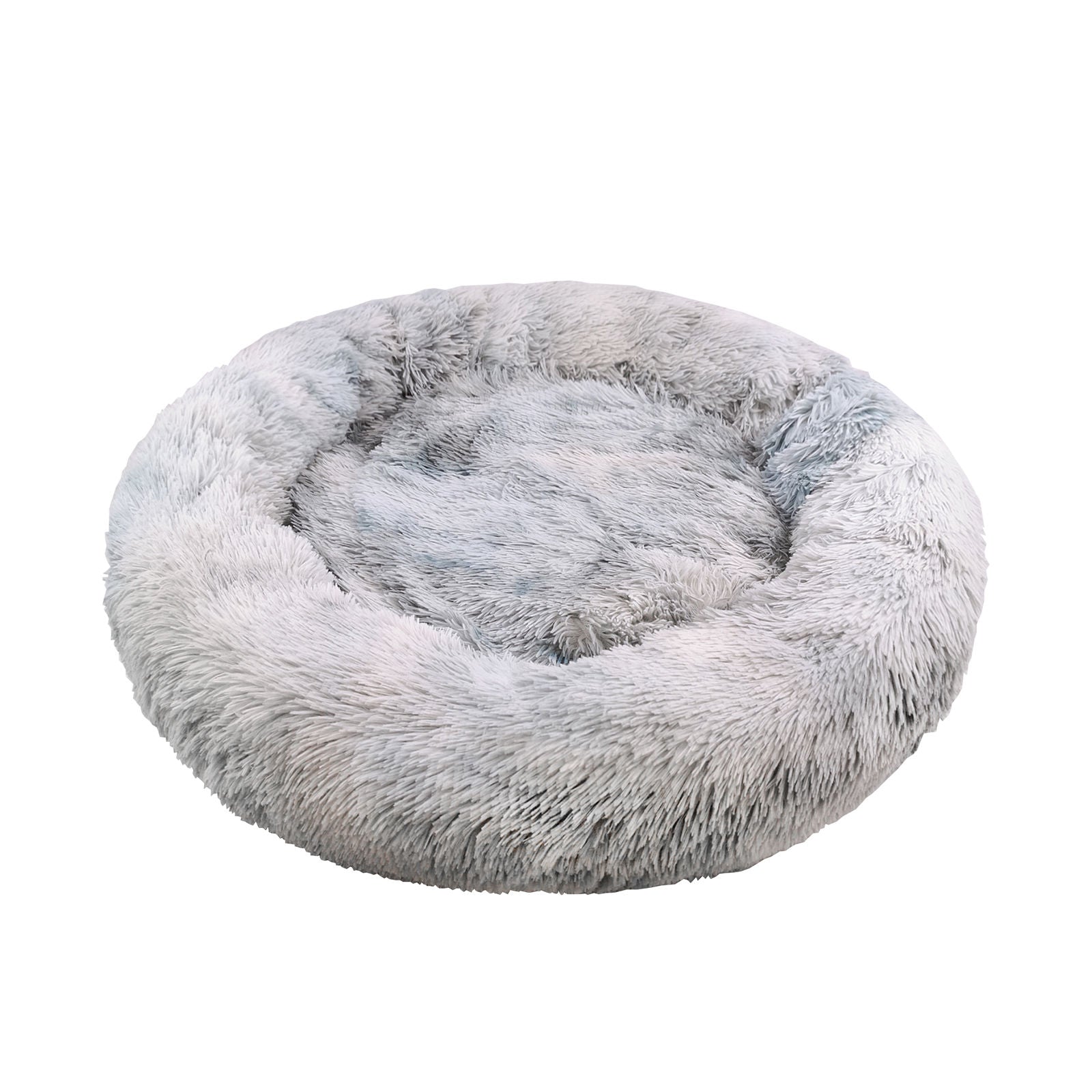 Pawfriends Pet Calming Bed Warm Soft Plush Round Gradient Gray L 100cm