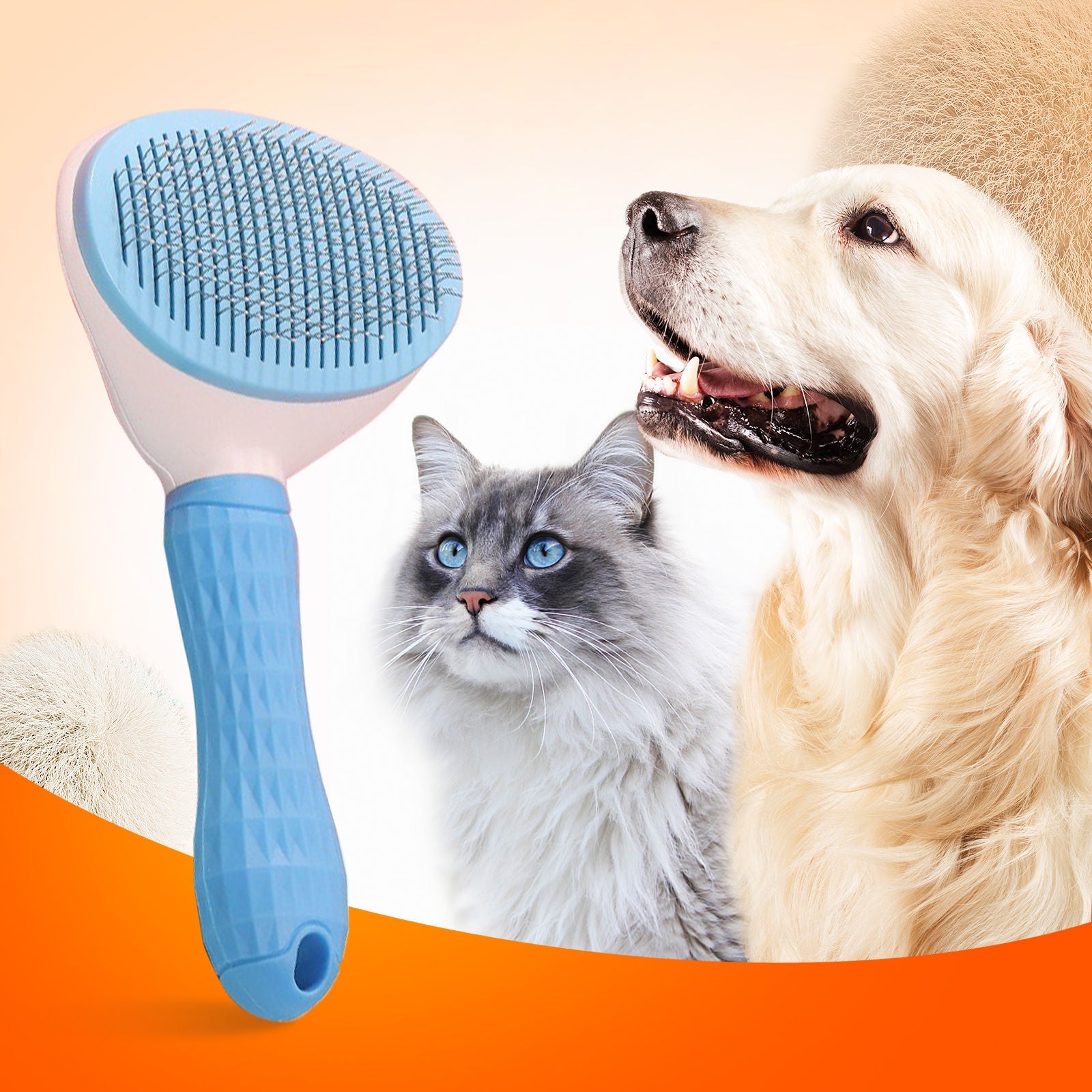 Pawfriends Pet Comb Brush Oval Blue