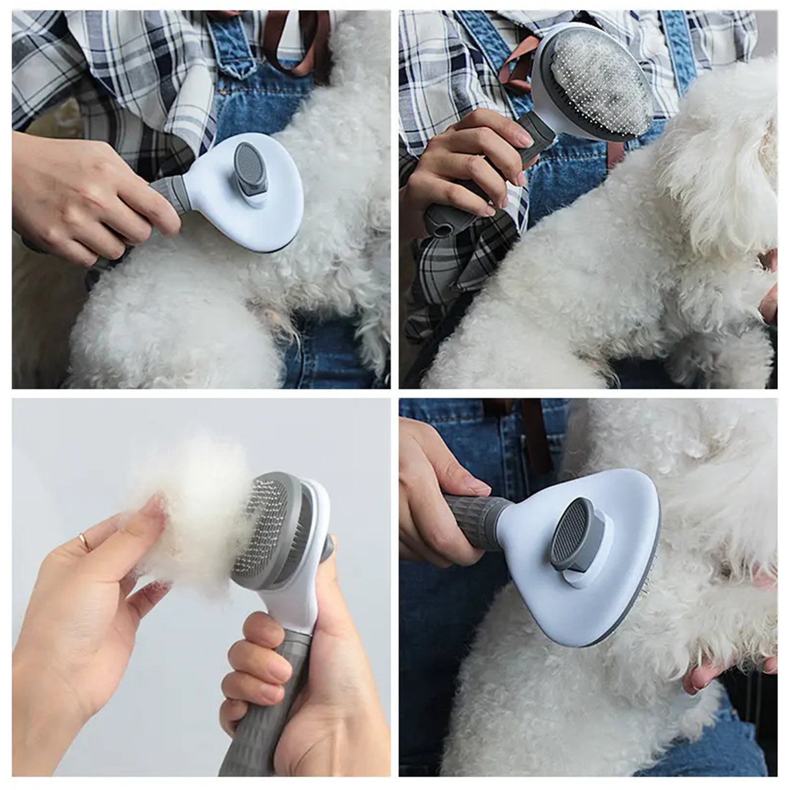 Pawfriends Pet Comb Brush Oval Grey