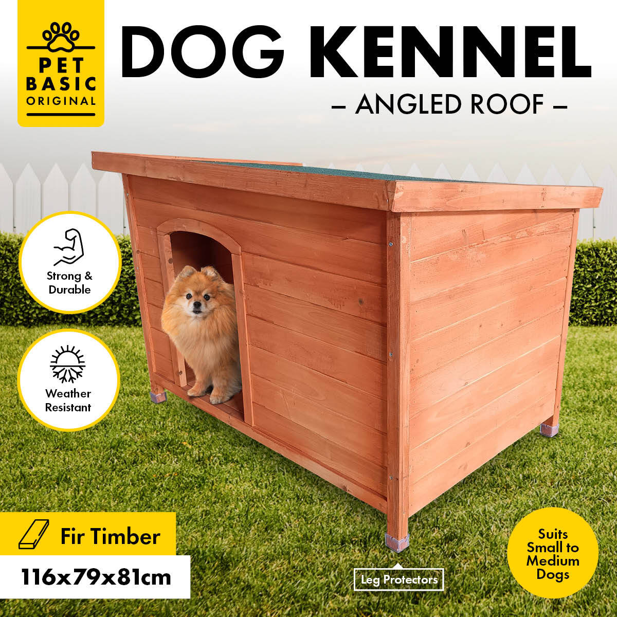 Pet Basic Timber Dog Kennel 116cm