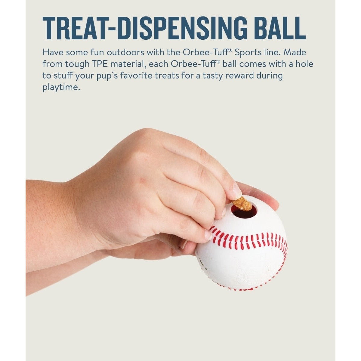 Planet Dog Durable Treat Dispensing & Fetch Dog Toy - Baseball