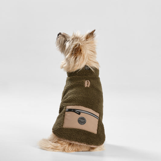 Snooza Wear Teddy Pocket Coat – Khaki/Fawn