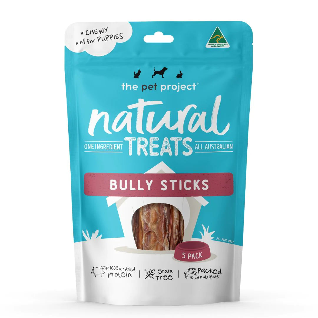 The Pet Project Natural Treats – Bully Sticks pack of 5