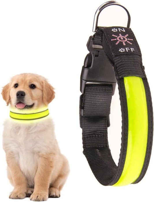LED Pet Collar Nylon USB Rechargeable