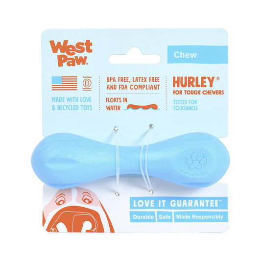 West Paw Hurley Fetch Toy for Tough Dogs - Blue - Large