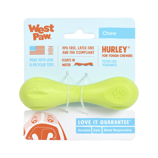 West Paw Hurley Fetch Toy for Tough Dogs - Green - Small