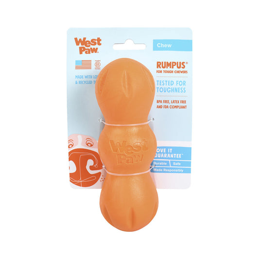 West Paw Rumpus Tough Fetch Stick Dog Toy - Orange - Large