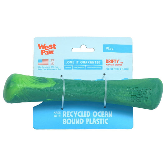 West Paw Seaflex Recycled Plastic Fetch Dog Toy - Emerald - Drifty Large