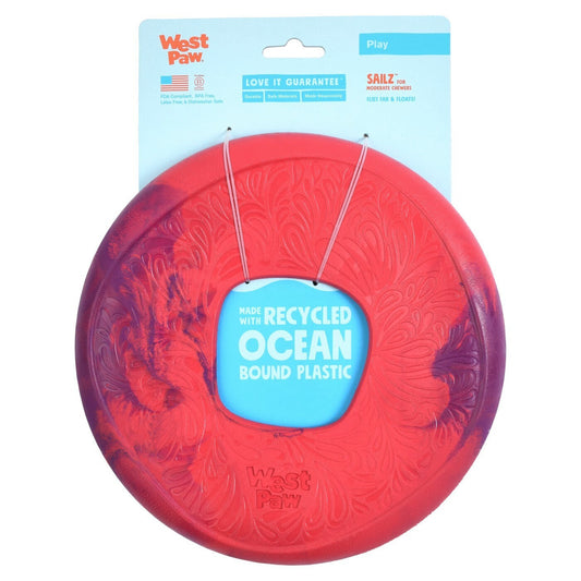 West Paw Seaflex Recycled Plastic Flyer Dog Toy - Sailz - Hibiscus