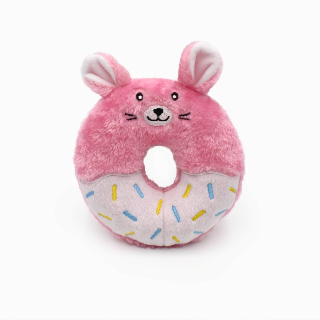 Zippy Paws Donutz Buddies Plush Squeaker Dog Toy - Bunny