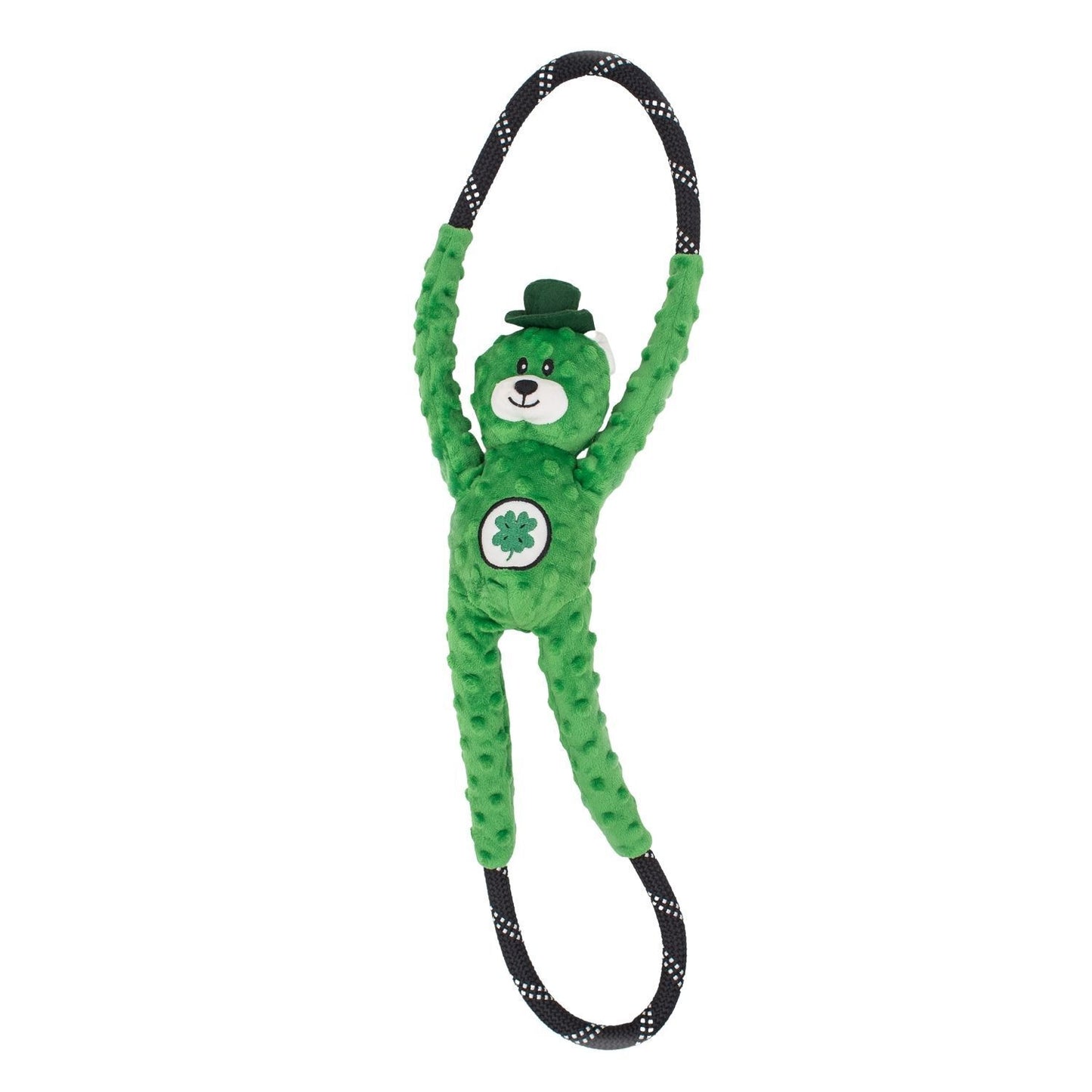 Zippy Paws St. Patrick's RopeTugz Interactive Dog Toy - Lucky Bear