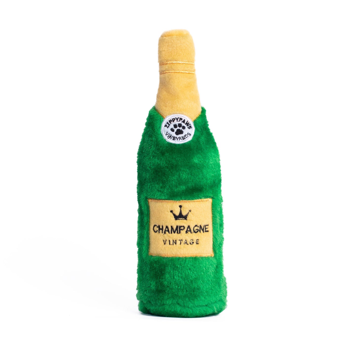 Zippy Paws Happy Hour Crusherz with Replaceable Squeaker Bottle Dog Toy - Champagne