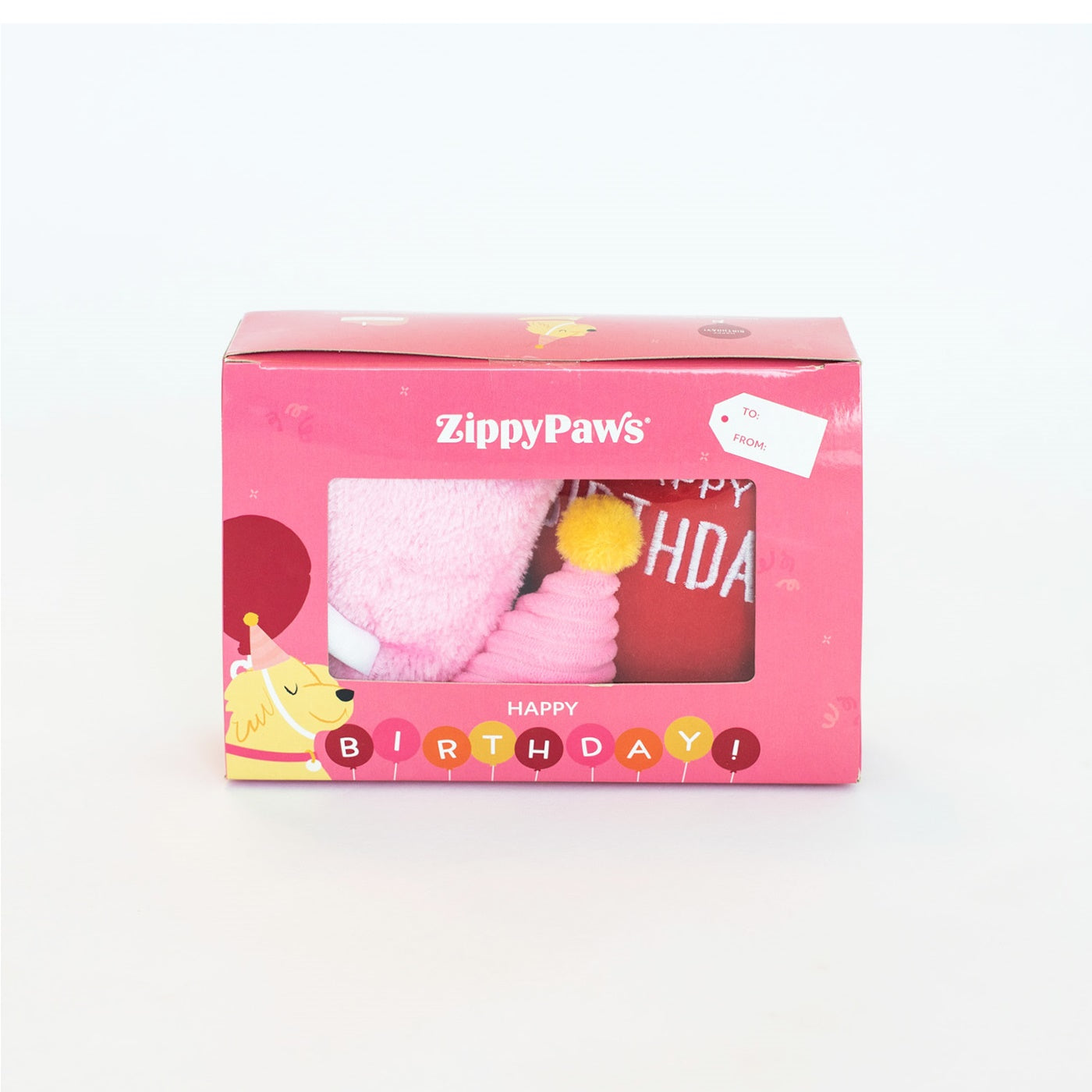 Zippy Paws Birthday Box – 3 Piece Pink