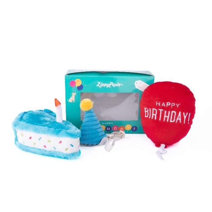 Zippy Paws Birthday Box – 3 Piece Blue