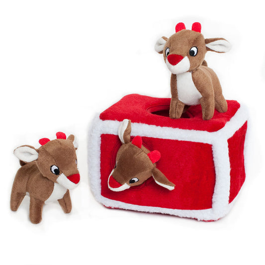 Zippy Paws Christmas Burrow Interactive Dog Toy - Reindeer Pen by Zippy Paws