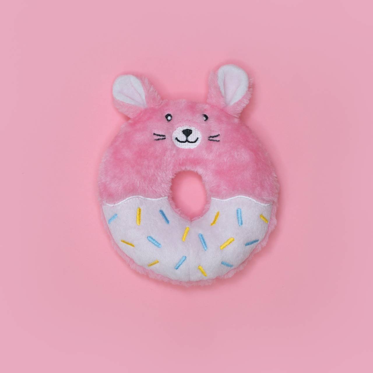 Zippy Paws Donutz Buddies Plush Squeaker Dog Toy - Bunny