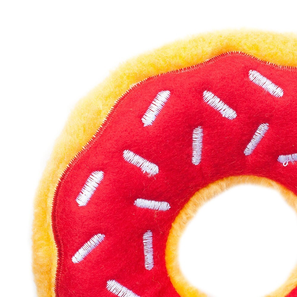 Zippy Paws Donutz Squeaker Dog Toy "Flavour" - Cherry