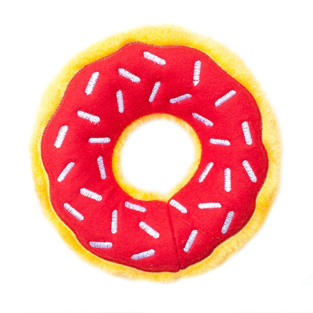 Zippy Paws Donutz Squeaker Dog Toy "Flavour" - Cherry